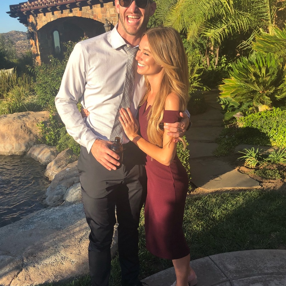 Burgundy midi dress